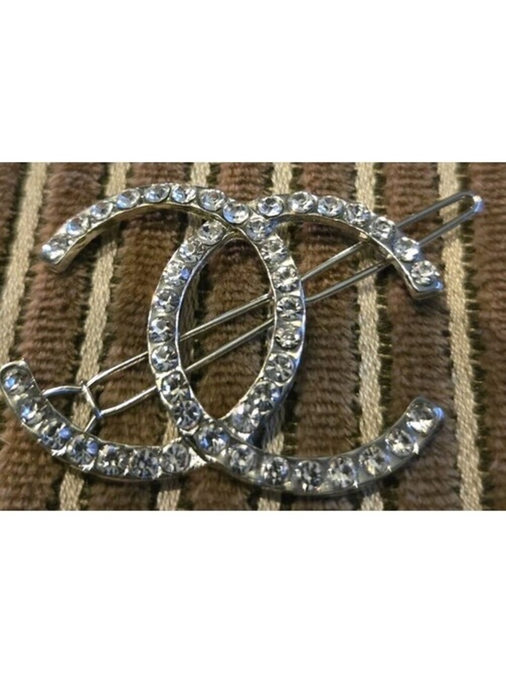 Vintage Rhinestones Hair Baerette Accessory 1.75"x1.5"